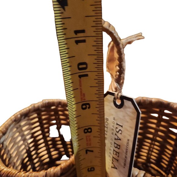 Isabela Woven Rattan Double Storage Caddy With Handle Cottage Rustic Cabin - Picture 3 of 7